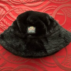 New Ed Hardy faux fur bucket hat